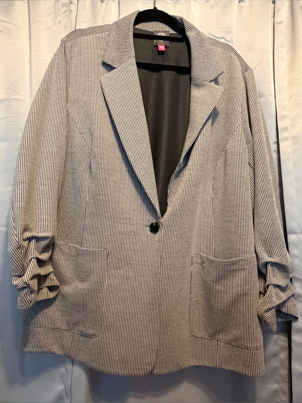 Vince Camaro Houndstooth Single-Button Blazer - Black & White